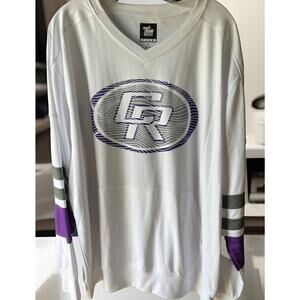 Fan Cloth Colorado Rockies Polo Mens 2X Purple Gray White LS Flaw NWOT